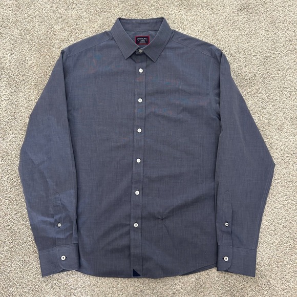 UNTUCKit Orville WF Button Down Shirt Large Blue Regular Fit Wrinkle Free 31354 - Picture 2 of 7